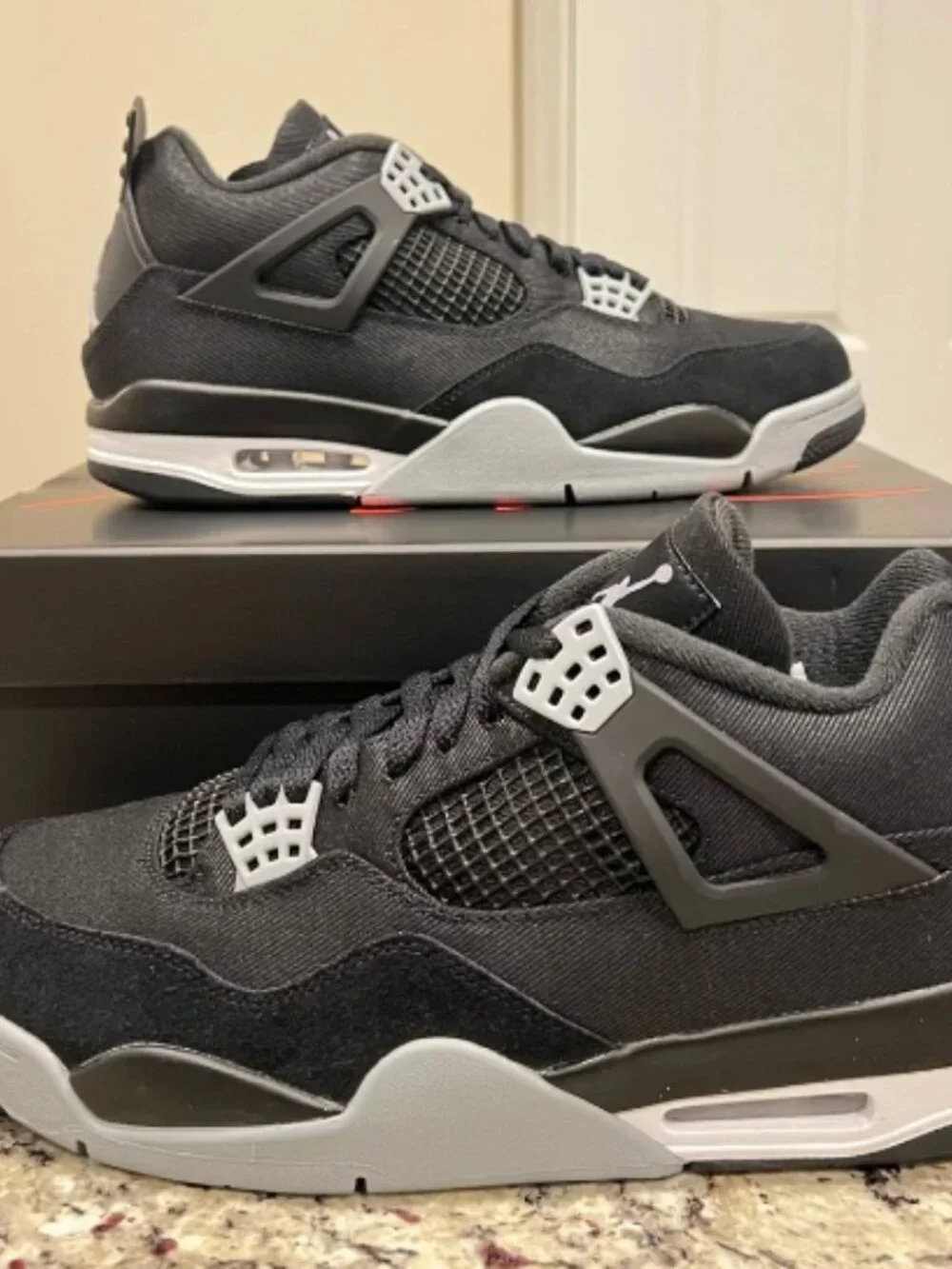 Brand New Air Jordan 4 Retro Black Canvas